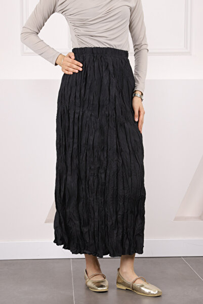 İmajButik Black Elastic Waist Skirt