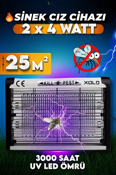 xolo Elektrikli Sinek Öldürücü 2x4 Watt Sinek Kapanı 25 Metrekare Uv Sinek Tu...