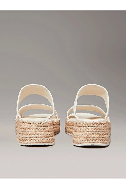 Calvin Klein Kadın Tuval Platform Espadril Sandalet