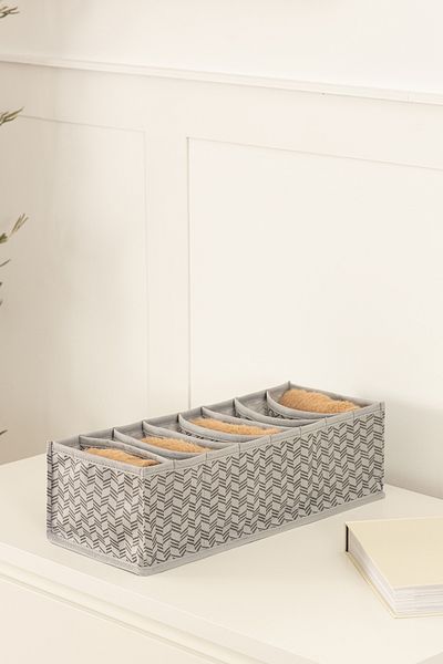 REKHOME 8 Compartment Gray Wardrobe Drawer Accordion Folding Socks Clothing Laundry Organizer Organizer