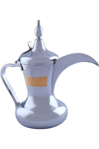 ALSAIF Dallah from Saif, 48 oz., ideal for preparing and serving Arabic coffee. Gold color.