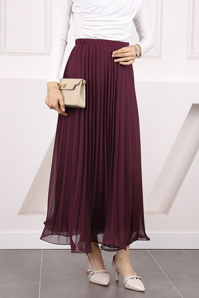İmajButik Σιφόν φούστα με ελαστική μέση με πλισέ