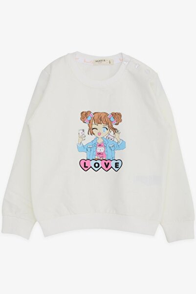 Breeze Girl's Sweatshirt Girl Printed 1.5-5 Years, Ecru
