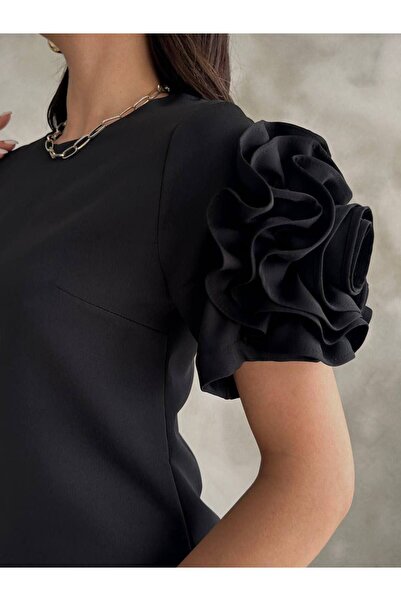 Cistern İstanbul Γυναικείο κοντό φόρεμα με μαύρο ροζ ώμου