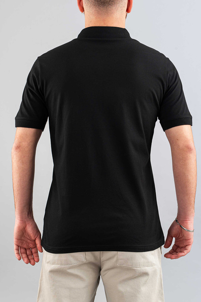 bombe Ανδρικό μπλουζάκι με λεπτή εφαρμογή 100% βαμβακερό μαλακό μπλουζάκι με λαιμόκοψη Basic μαύρο μπλουζάκι