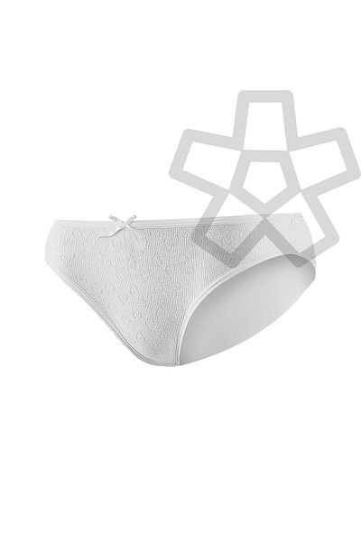 YILDIZ Cotton Heart Ribbed Bikini Panties 6 Pack White Star Kod3575