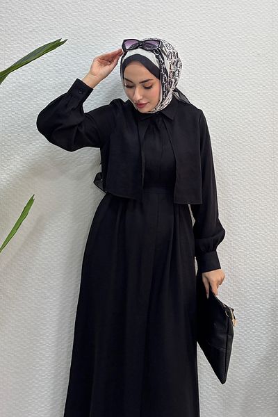 Tesettür Diyarı Summer Black Dress - Women's Hijab Fabric