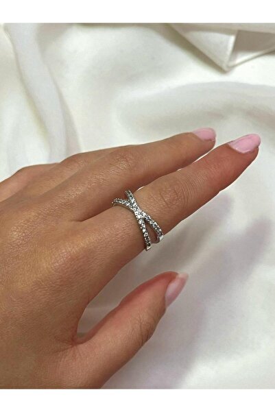 Zerys Jewelry حلقة فضية قابلة للتعديل من حجر الزركون ملفوف