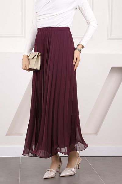 İmajButik Σιφόν φούστα με ελαστική μέση με πλισέ
