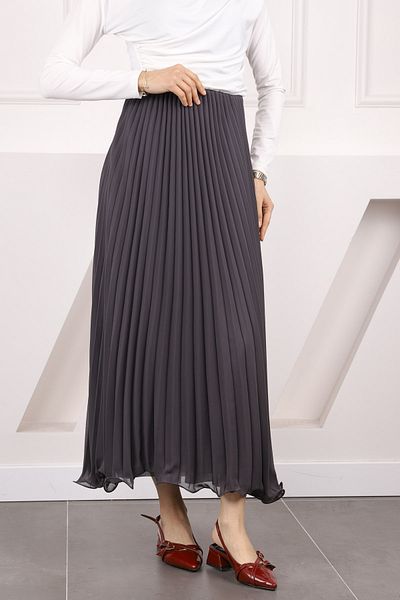 İmajButik Φούστα σιφόν με καπνιστή ελαστική μέση