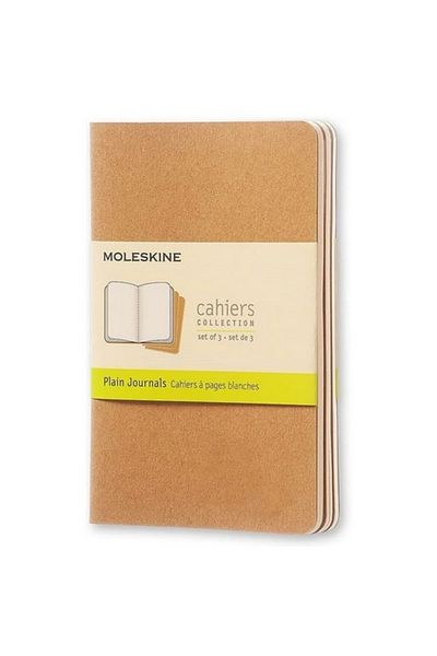 Moleskine Set de 3 Cahier bej - Caiet cu copertă din carton cu tăietură plată