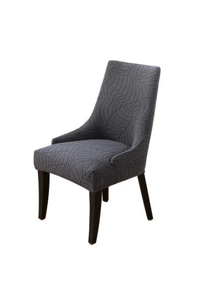 Choice غطاء كرسي A4 قطعة واحدة من غطاء كرسي جاكار بأوراق الشجر بلون سادة غطاء...