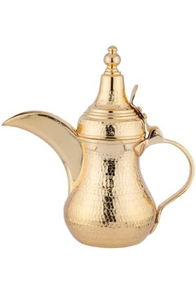 ALSAIF Dallah from Saif, 23 oz., ideal for preparing and serving Arabic coffee. Gold color.