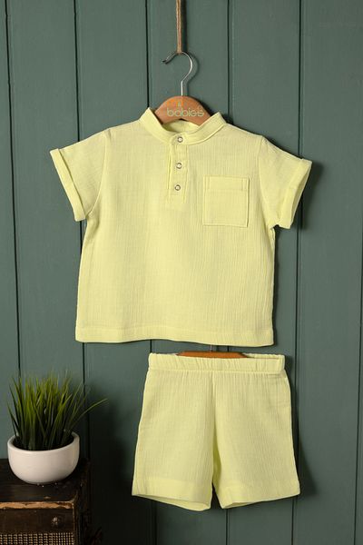 Montisu 100% Cotton Muslin, Baby Boy Set, 2 Piece (T-shirt + Shorts)