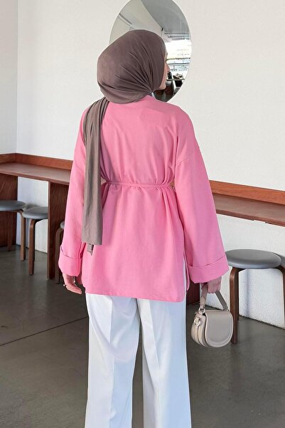 lamelif Pink Detailed Sweat - Καταναλωτής απορριμμάτων