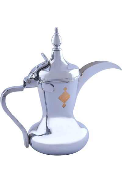 ALSAIF Dallah from Saif, 26 oz., ideal for preparing and serving Arabic coffee. Gold color.