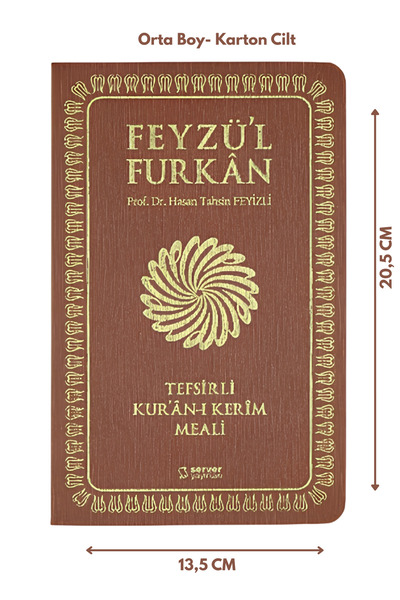 Server Yayınları Feyzü'l Furkan Tefsirli Kur'an-ı Kerim Meali Taba(ORTA BOY-SADECE MEAL-İNCE CİLT)