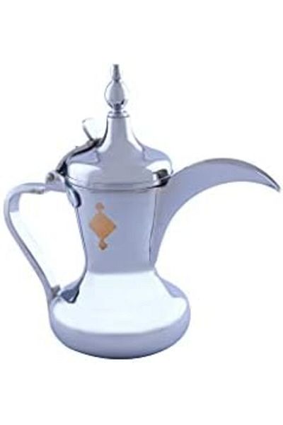 ALSAIF Dallah from Saif, 48 oz., ideal for preparing and serving Arabic coffee. Gold color.