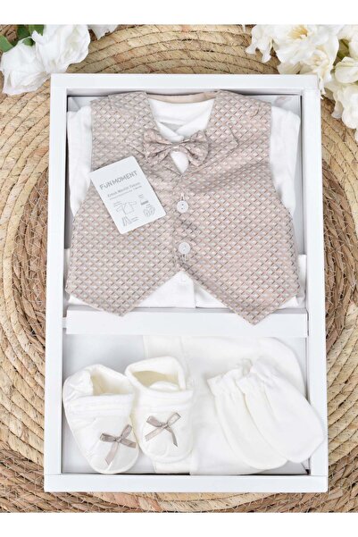 Fun Moment طقم بدلة حديثي الولادة "لحظة الفرح" في صندوق هدايا - 4 قطع