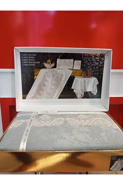 HİKMET Çeyi̇zli̇k Premi̇um Kali̇te İşlemeli̇ Seccade Bohça Havlu Kuran Kabi ...