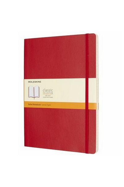 Moleskine Copertă moale, caiet roșu 19x25 (CU LINII)