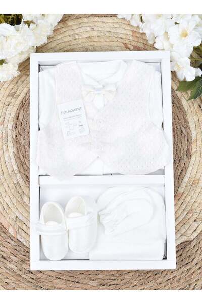 Fun Moment طقم بدلة أطفال في صندوق هدايا - 4 قطع