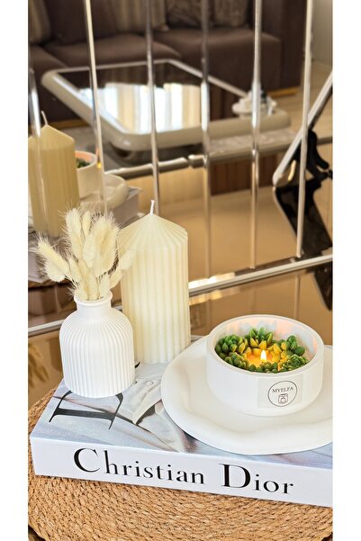 MYELFA Özel Tasarım Pinteres Vazo Mum Aksesuar Seti Dekoratif Ürün 4 lü Set