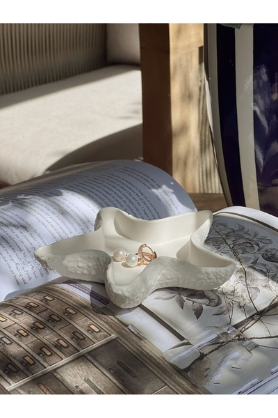 ÇAĞATÖLYE Obje Biblo Deniz Yıldızı / Kabuğu Dekoratif Takı Anahtarlık Ürün Çekimi Organizer Sunum Tabağı