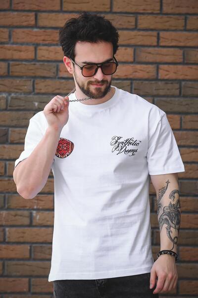 Oksit Ethnic Pattern Logo Back and Front Printed Cotton Comfort Men's Tshirt