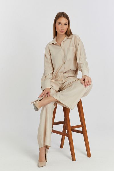 Bolivente Γυναικείο Μπεζ Casual Oversize/Φαρδύ πουκάμισο