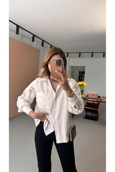 QİMYA BUTİK Cămașă elegantă din bumbac BEBE PLUS pentru femei, cu mâneci din ...