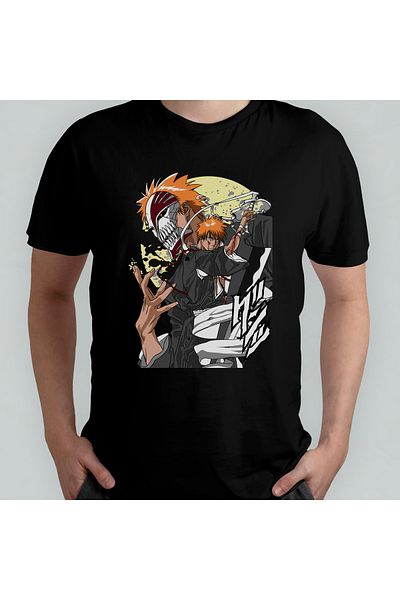 Pixxa Bleach Anime Manga Unisex 100% βαμβακερό μπλουζάκι με λαιμόκοψη μοντέλο 9