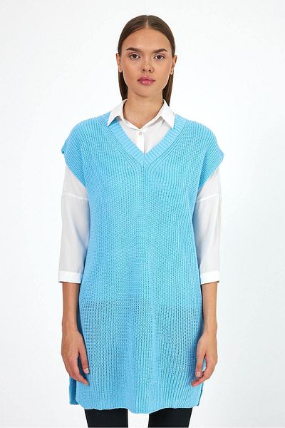 Rodi V-Neck Zero Sleeve Knitwear Women's Sweater - 0608