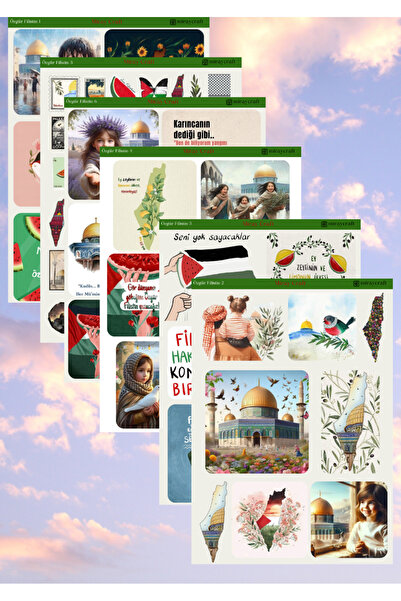 MirayDesign Set de 6 autocolante tematice palestineze de 12*17 cm