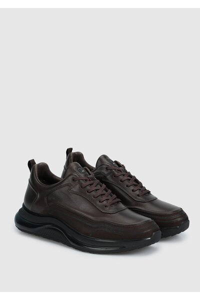 Provoq Men's Brown Leather Shoes