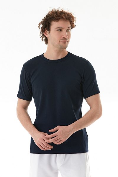 Fulla Moda Μπλουζάκι Basic Crew Neck Ribbed