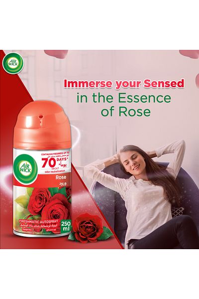 Air Wick Freshmatic Autospray Refill, Rose Scent, 250ml x 3