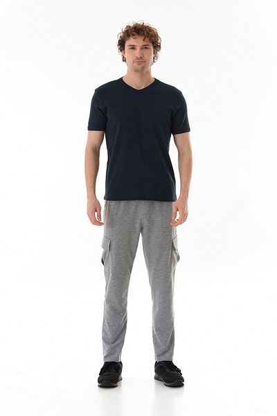 Fulla Moda Basic V-Neck Ribbed T-Shirt