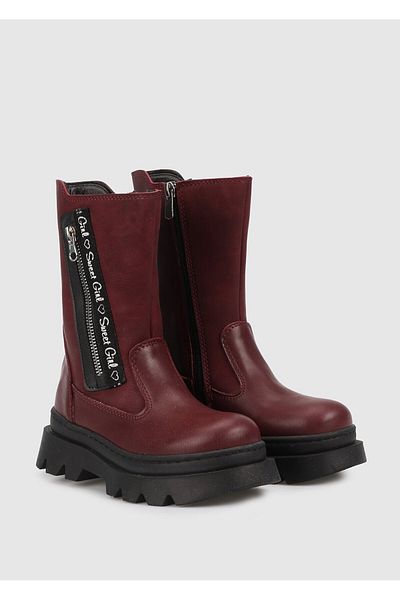 Kiddo Claret Red Boots for Girls