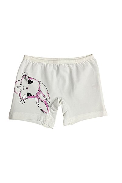 elmas kids Κοριτσίστικο σετ μπόξερ από 100% βαμβάκι σε λευκό χρώμα με σχέδιο κουνελιού