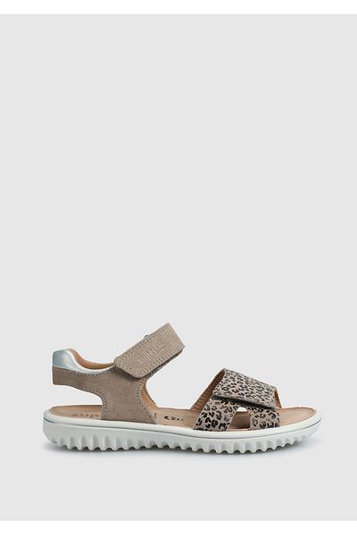 Superfit Beige Leather Flat Sandals for Girls