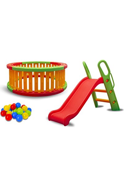 MUPARK Yuvarlak - Top Havuzu Tam Set - Küçük Çocuk Kaydırak - Top Havuzu Topları - Top Havuzu - Oyun Alanı