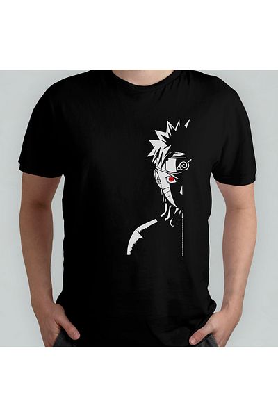 Pixxa Naruto Anime Unisex 100% βαμβακερό μπλουζάκι με γιακά ποδηλάτη μοντέλο 16