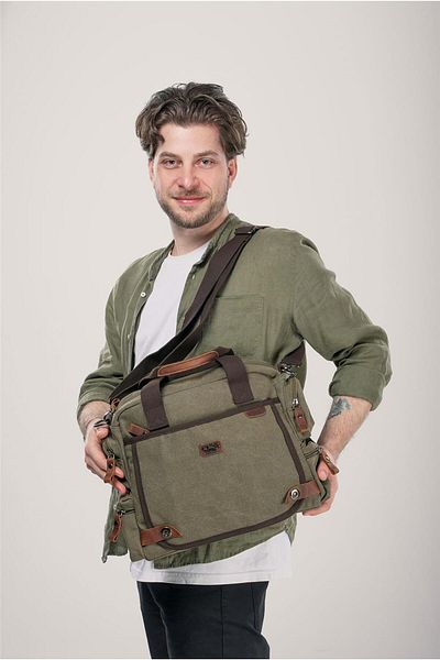 ÇÇS 31352 Model Canvas Briefcase with Shoulder Strap