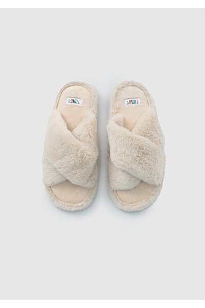 Twigy Μπεζ γυναικείες παντόφλες σπιτιών - Άνετο και κομψό σχέδιο