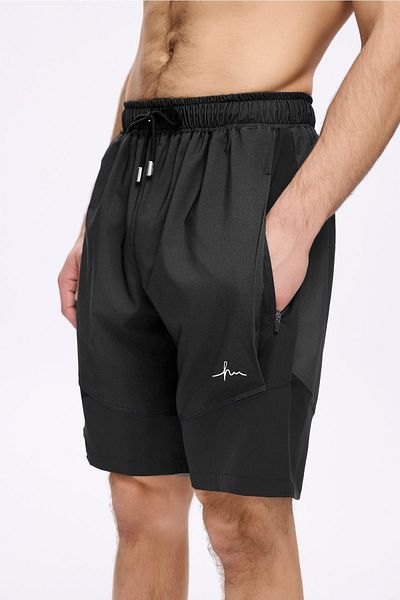 Haşema Sports Cut - Black Men's Short Pool and Sea Shorts 5031