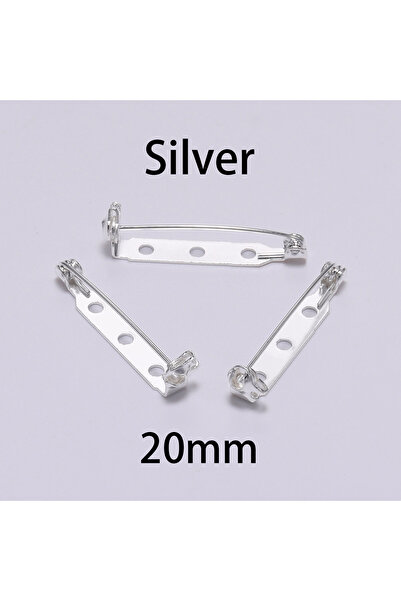 Choice فضي - 20 مم 20 قطعة 20 25 32 38 مم قاعدة مشبك بروش دبابيس فارغة قفل أمان قاعدة دبوس بروش حامل شارة