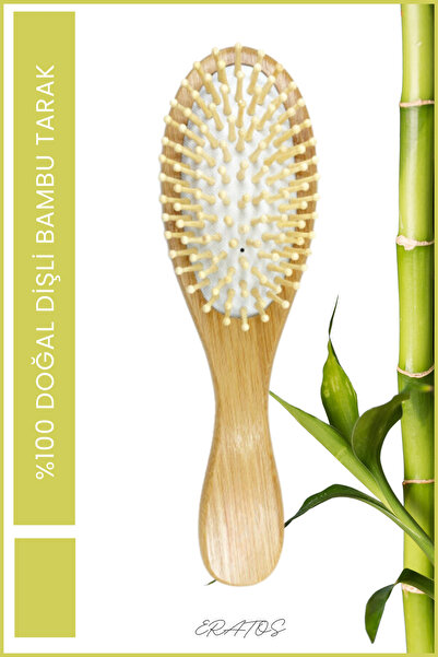 ERATOS %100 Doğal Bambu Saç Tarağı- Yetişkinler İçin- Bambu Dişli Kolay Taram...
