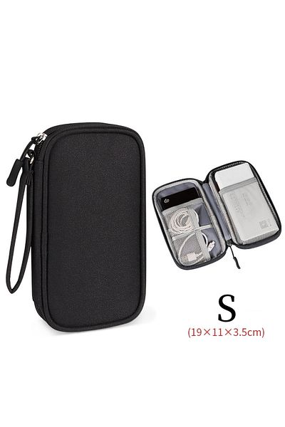 Choice Black S Large Size Travel Organizer Bag Cable Storage Organizers Pouch Carry Case Portable Waterproo