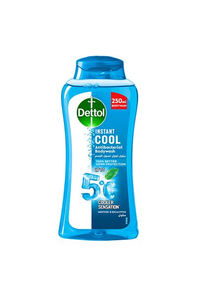 Dettol Cool Shower Gel & Body Wash, Menthol & Eucalyptus Scent, 250ml